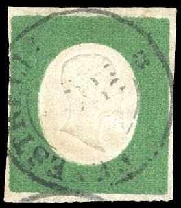 1854 - 5 cent. verde giallo (7), ... 