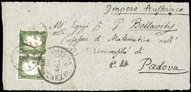 1863 - 5 cent. verde cupo (13E), ... 