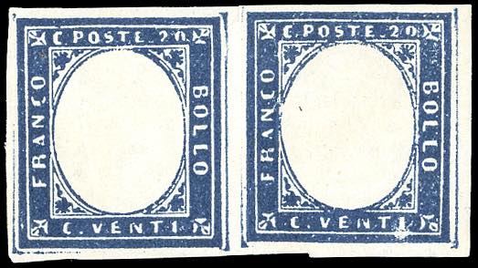 1860 - 20 cent. azzurro grigio, ... 
