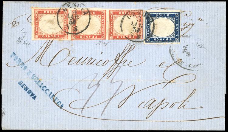 1857 - 40 cent. vermiglio, ... 