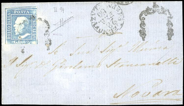 1860 - 2 grana azzurro, II tavola, ... 