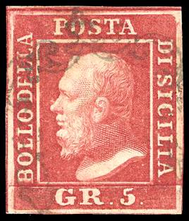 1859 - 5 grana rosa carminio, I ... 