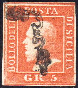 1859 - 5 grana vermiglio, II ... 