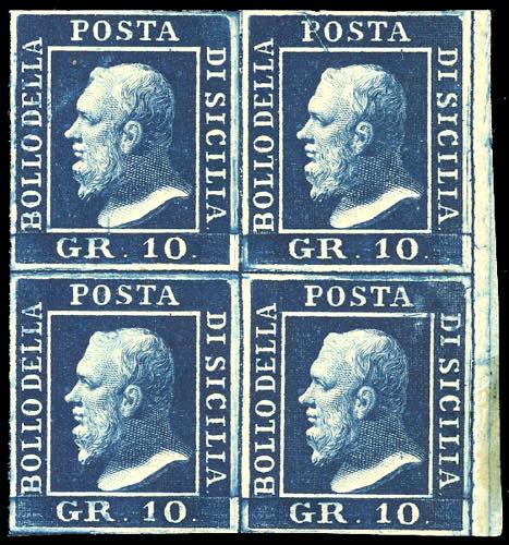 1859 - 10 grana azzurro cupo (12), ... 