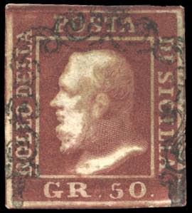 1859 - 50 grana lacca bruno (14), ... 