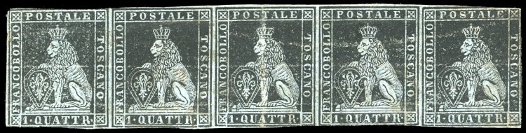 1852 - 1 quattrino nero su carta ... 