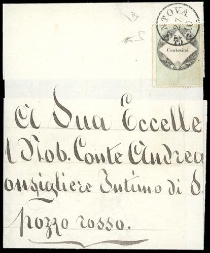 1854 - 75 cent. verde e nero, ... 