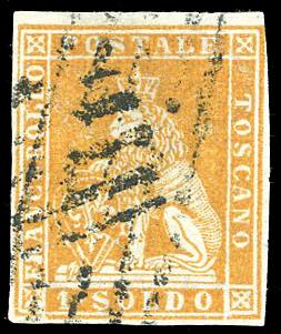1851 - 1 soldo ocra su grigio (2), ... 