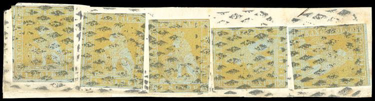 1851 - 1 soldo giallo oro su ... 