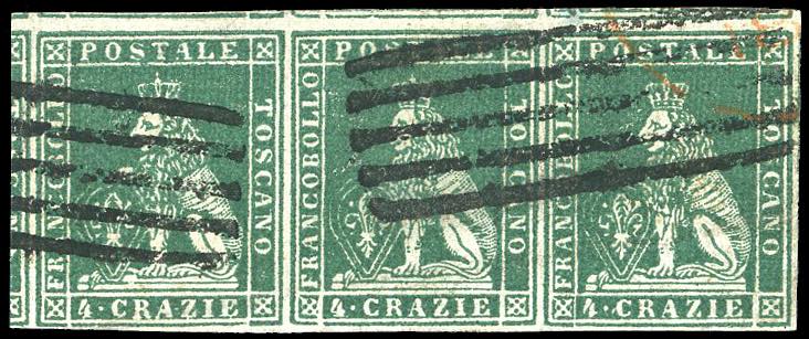 1851 - 4 crazie verde scuro su ... 