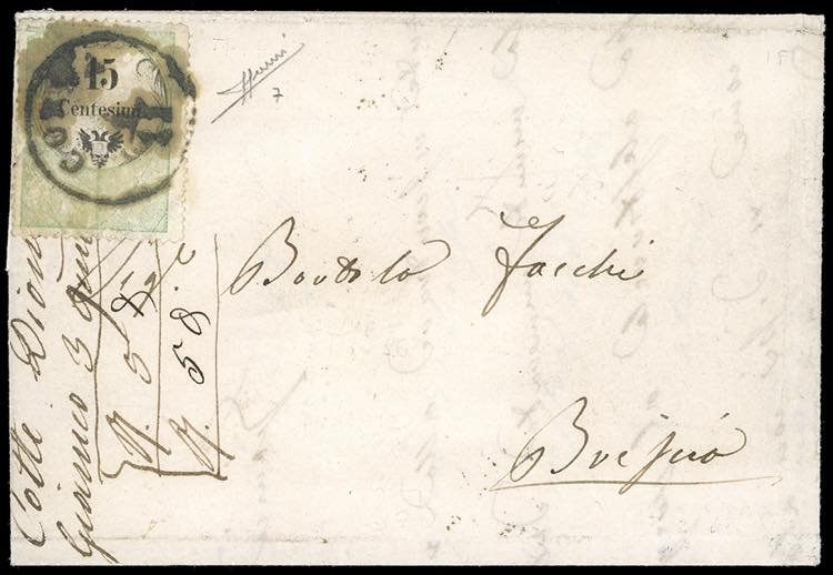 1856 - 15 cent., marca da bollo ... 