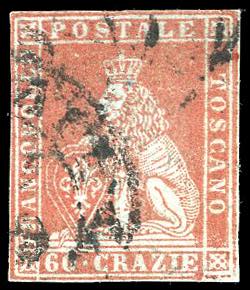 1852 - 60 crazie scarlatto su ... 