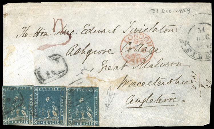 1859 - 6 crazie azzurro chiaro, II ... 