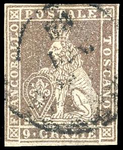 1859 - 9 crazie bruno lillaceo, ... 