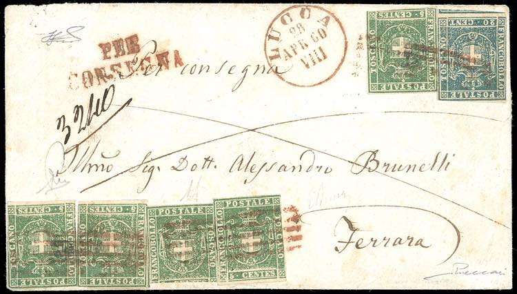 1860 - 5 cent. verde, cinque ... 