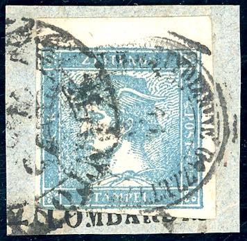 1851 - 3 cent. azzurro grigio, ... 