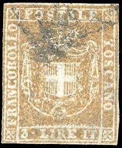 1860 - 3 lire ocra giallo (23), ... 