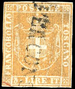 1860 - 3 lire ocra giallo (23), ... 