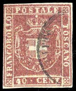 1860 - 40 cent. carminio (21), tre ... 