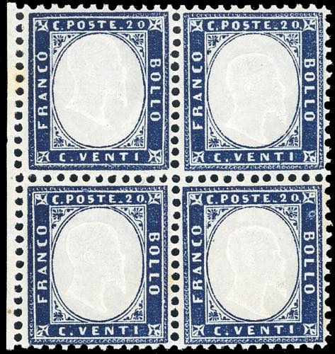 1862 - 20 cent. indaco (2), ottima ... 