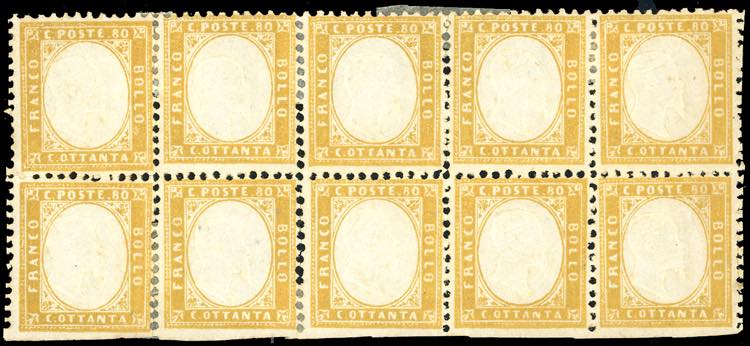 1862 - 80 cent. giallo arancio ... 