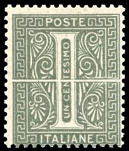 1864 - 1 cent. verde grigio chiaro ... 