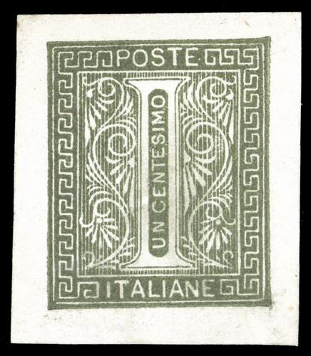 1863 - 1 cent. verde grigio ... 