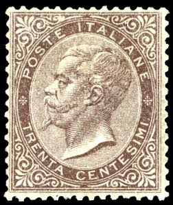 1863 - 30 cent. bruno, De La Rue, ... 