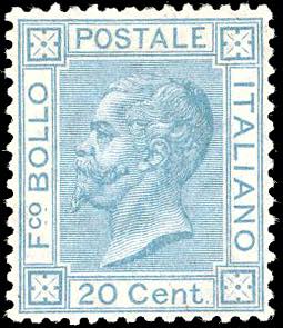 1867 - 20 cent. celeste chiaro, ... 