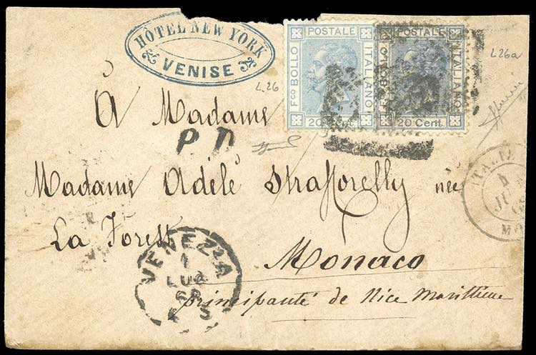 1868 - 20 cent. celeste chiaro e ... 