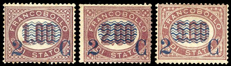 1878 - 2 c. su 1,00 lire, 2 c. su ... 