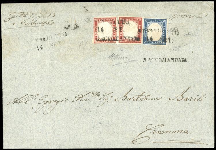 1859 - 20 cent. azzurro scuro, 40 ... 