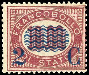 1878 - 2 cent. su 10 lire Servizio ... 