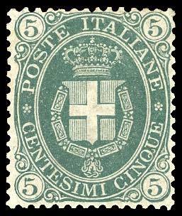 1889 - 5 cent. verde scuro, ... 