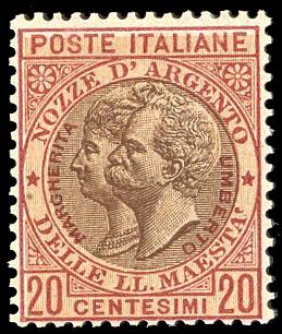 1893 - 20 cent. rosso bruno e ... 
