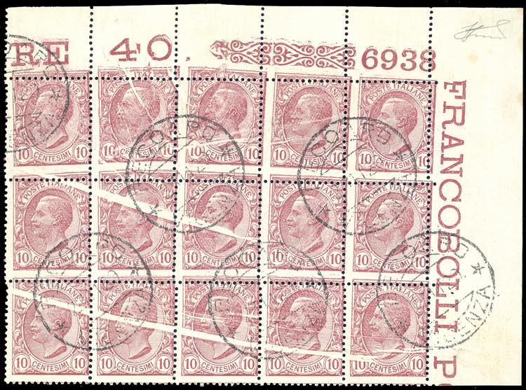 1906 - 10 cent. Leoni (82), blocco ... 
