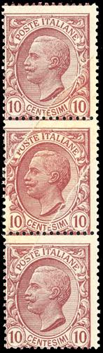 1906 - 10 cent. Leoni, striscia ... 
