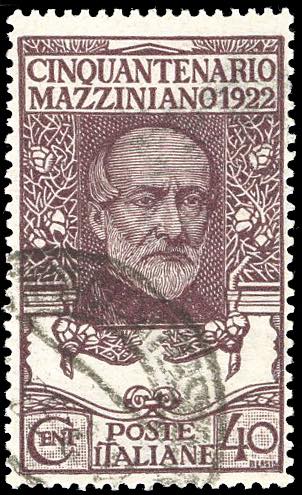 1922 - 40 cent. Mazzini, filigrana ... 