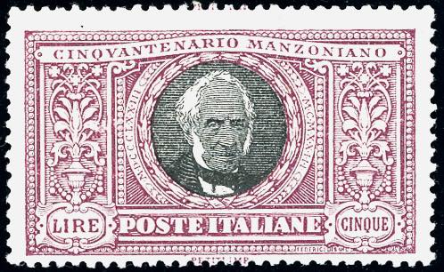 1923 - 5 lire Manzoni, ritocco ... 