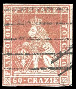 1852 - 60 crazie scarlatto su ... 