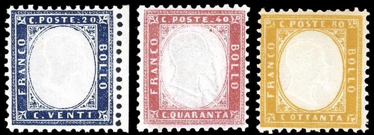 1862 - 20 cent. indaco, bordo di ... 