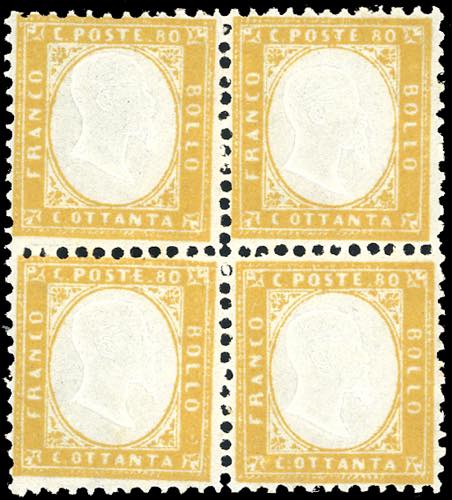1862 - 80 cent. giallo arancio ... 