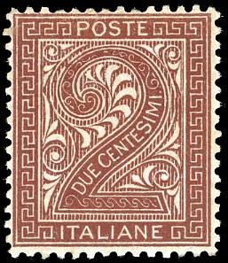 1865 - 2 cent. De La Rue, tiratura ... 