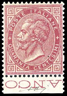 1866 - 40 cent. rosso carminio, De ... 