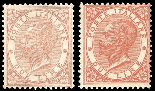 1863/66 - 2 lire De La Rue, un ... 