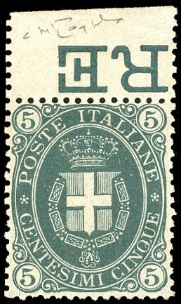 1889 - 5 cent. Stemma, fondo pieno ... 