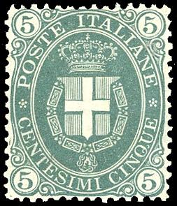 1889 - 5 cent. Stemma, fondo pieno ... 