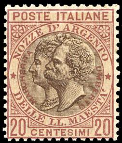 1893 - 20 cent. rosso bruno e ... 