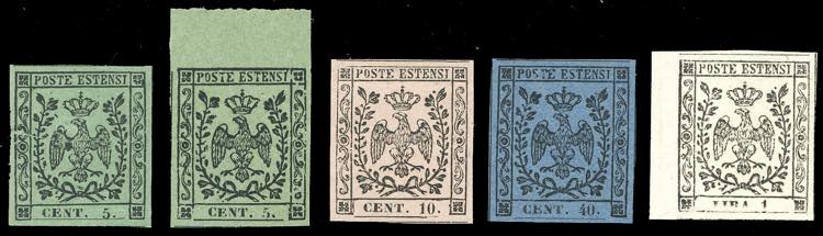 1852/54 - Emissione con punto dopo ... 