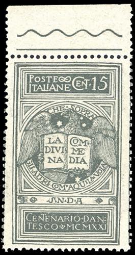 1921 - 15 cent. grigio Dante, ... 